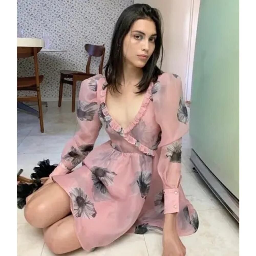 selkie macaron dress pink daisy Small